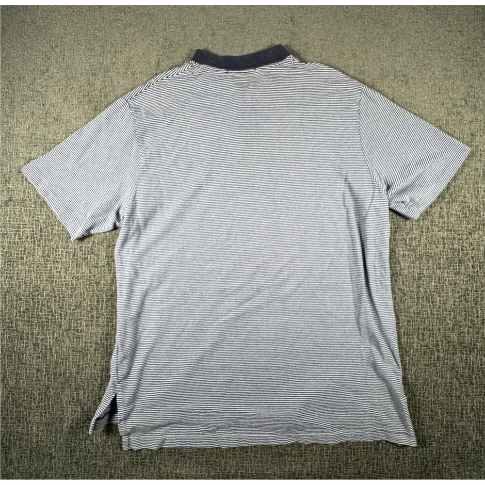 Polo Ralph Lauren Mens XXL Blue White Striped Short Sleeve Cotton Polo‎ Shirt